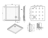Shower Tray Square Corner Waste 1000mm
