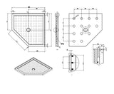 Shower Tray Diamond Centre Waste 1000mm
