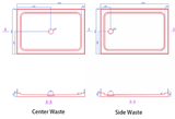 RECTANGLE SHOWER TRAY 1200x800 CENTRE WASTE