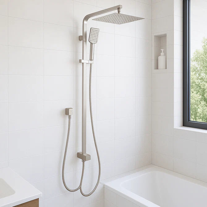 RAIN SHOWER UNIVERSAL INLET - SQUARE BRUSHED NICKEL