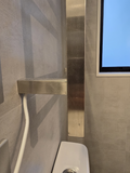 HEATED TOWEL RAIL - BRUSHED NICKEL FINISH 7 BARS 500MM WIDE