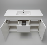 PLYWOOD 1200 WHITE FLOOR STANDING VANITY 2 DRAWERS 2 DOORS (SINGLE BASIN) WITH CERAMIC TOP