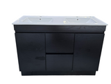 PLYWOOD 1200 DARK OAK FLOOR STANDING VANITY 2 DRAWERS 2 DOORS (DOUBLE BASIN) WITH CERAMIC TOP