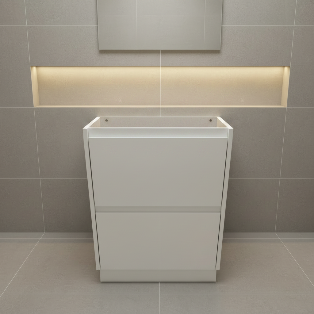 PLYWOOD POLO 750 WHITE FLOOR STANDING VANITY - BASE ONLY
