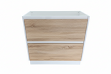 PLYWOOD POLO 900 WHITE AND LIGHT OAK FLOOR STANDING VANITY - BASE ONLY
