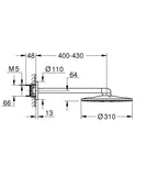 RAINSHOWER SMARTACTIVE 310 ROUND, DUAL FUNCTION CHROME