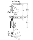 ESSENCE NEW KITCHEN MIXER WITH PULL-OUT SPRAY CHROME