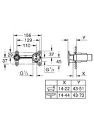 GROHE CONCEALED BODY FOR WALL MOUNTED BASIN/BATH MIXER