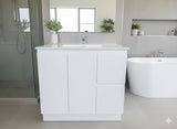BOSTON 900 Floor Standing Vanity MATTE WHITE with Ceramic Top (2-Doors & 2-Drawers)