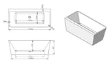 MASSIMO WHITE FREE-STANDING BATHTUB 1700W