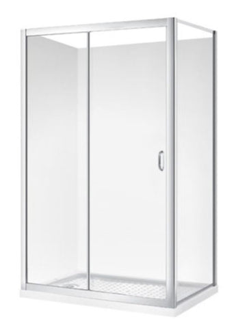 CUBO 1200 x 800 CHROME SHOWER SLIDING, CENTRE WASTE