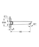 BAUEDGE NEW WALL MOUNTED BATH SPOUT 140MM