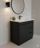 PLYWOOD MADRID 750 DARK OAK FLOOR STANDING VANITY WITH CERAMIC TOP