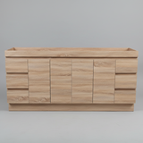 PLYWOOD MADRID 1500 LIGHT OAK FLOOR STANDING VANITY (DOUBLE BASIN) WITH CERAMIC TOP