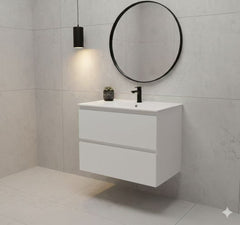 PLYWOOD NELSON 1000 WHITE WALL HUNG VANITY WITH CERAMIC TOP
