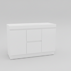 PLYWOOD 1200 WHITE FLOOR STANDING VANITY 2 DRAWERS 2 DOORS - BASE ONLY