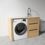 1300MM LAUNDRY TUB-PLYWOOD CABINET & MARBLE BENCH