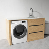 1300MM LAUNDRY TUB-PLYWOOD CABINET & MARBLE BENCH