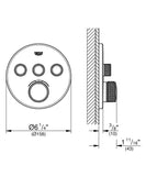 SMART CONTROL THERMOSTATIC MIXER, 3 FUNCTION ROUND CHROME