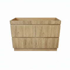PLYWOOD 1500 WALNUT FLUTED FLOOR STANDING VANITY (SINGLE BASIN) - BASE ONLY
