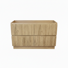 PLYWOOD 1200 WALNUT FLUTED FLOOR STANDING VANITY (SINGLE BASIN) - BASE ONLY