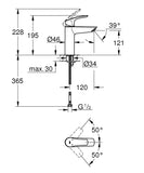 EUROSMART NEW BASIN MIXER MEDIUM CHROME