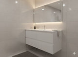PLYWOOD 1200 MATTE WHITE FLUTED VANITY WALLHUNG WITH CERAMIC TOP