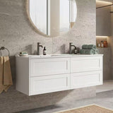 PLYWOOD HAMPTON 1200 WALL HUNG VANITY (DOUBLE BASIN) WITH CERAMIC TOP