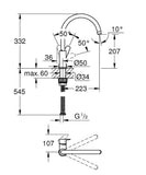 BAUEDGE NEW GOOSENECK KITCHEN MIXER CHROME