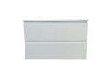 PLYWOOD 900 MATTE WHITE FLUTED WALL HUNG VANITY WITH CERAMIC TOP