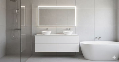 PLYWOOD 1500 WHITE GLOSS WALL HUNG VANITY WITH BASINS