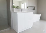 BOSTON 900 Floor Standing Vanity MATTE WHITE with Ceramic Top (2-Doors & 2-Drawers)