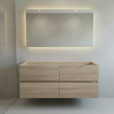 PLYWOOD NELSON 1800 LIGHT OAK WALL HUNG VANITY (DOUBLE BASIN) - BASE ONLY