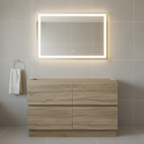 PLYWOOD POLO 1800 LIGHT OAK FLOOR STANDING VANITY (DOUBLE BASIN) - BASE ONLY