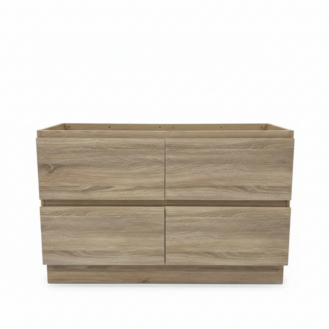 PLYWOOD POLO 1500 LIGHT OAK FLOOR STANDING VANITY (DOUBLE BASIN) - BASE ONLY