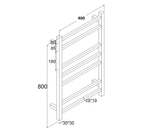 HEATED TOWEL RAIL - BLACK 400MM WIDE (7-BAR)