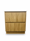 PLYWOOD 600 WALNUT FLUTED FLOOR STANDING VANITY WITH CERAMIC TOP