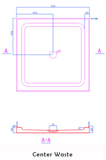 SHOWER TRAY 900 X900 4 SIDE LIP CENTER WASTE