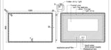 LED mirror rectangle 1200MM x 800MM with Rim and Demister Touch Switch 3 Colours
