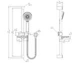 ELEMENTI CURA 3FCT SLIDE SHOWER 600MM CHROME