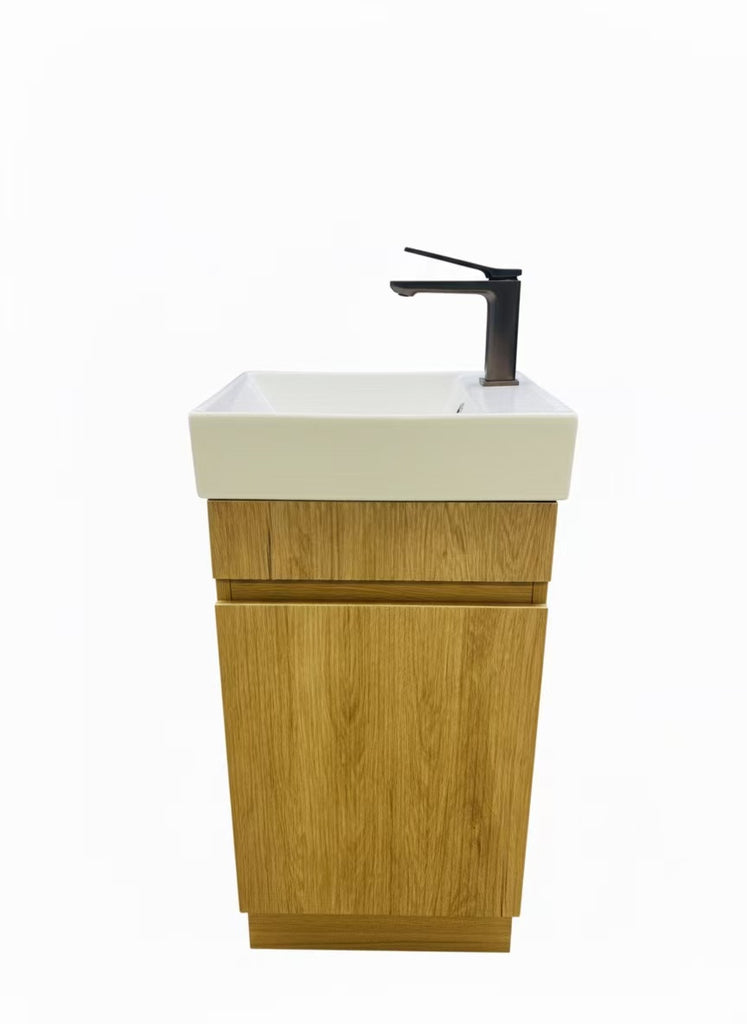 PLYWOOD 400mm EMMA FLUTED FREESTANDING VANITY WITH CERAMIC TOP
