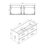 PLYWOOD NELSON 1500 WHITE WALL HUNG VANITY (SINGLE BASIN) WITH CERAMIC TOP