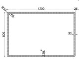 LED mirror rectangle 1200MM x 800MM with Rim and Demister Touch Switch 3 Colours