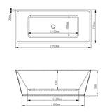 MASSIMO BLACK FREE-STANDING BATHTUB 1500