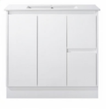 BOSTON 900 Floor Standing Vanity MATTE WHITE with Ceramic Top (2-Doors & 2-Drawers)
