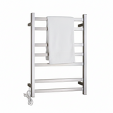 HEATED TOWEL RAIL - CHROME 600MM WIDE (7-BAR)