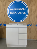PLYWOOD MADRID 750 WHITE FLOOR STANDING VANITY WITH CERAMIC TOP