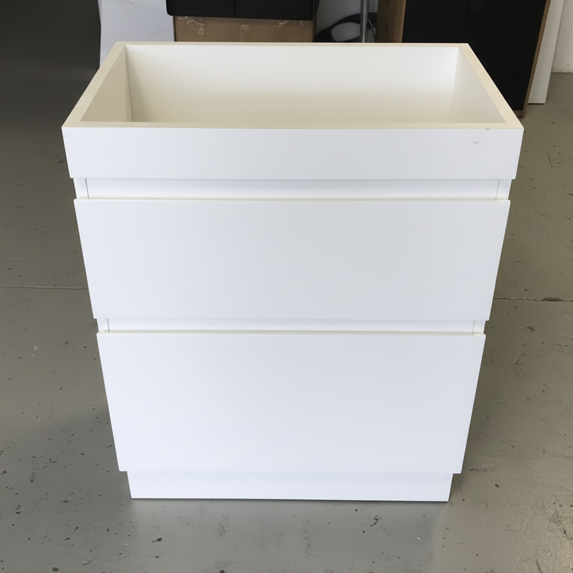 PLYWOOD WHITE GLOSS SLIM VANITY 600x360 - BASE ONLY
