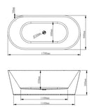 ADELE WHITE FREE-STANDING BATHTUB 1700W