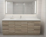 PLYWOOD 1500X460X850MM PLYWOOD FLOOR STANDING VANITY - LIGHT OAK WITH CERAMICTOP